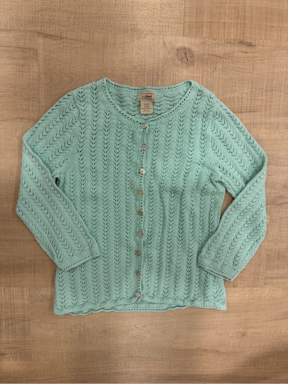 LL Bean Knit Cardigan Linen and Cotton Blend